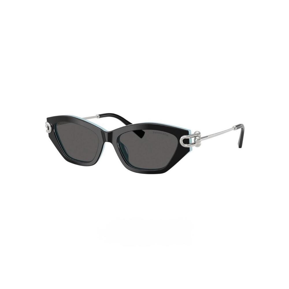 NEW!!! TIFFANY & CO TF4231U 8055S4 Black Cat-Eye Sunglasses with Silver Accents